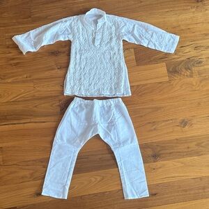 White Embroidered Kurta Set